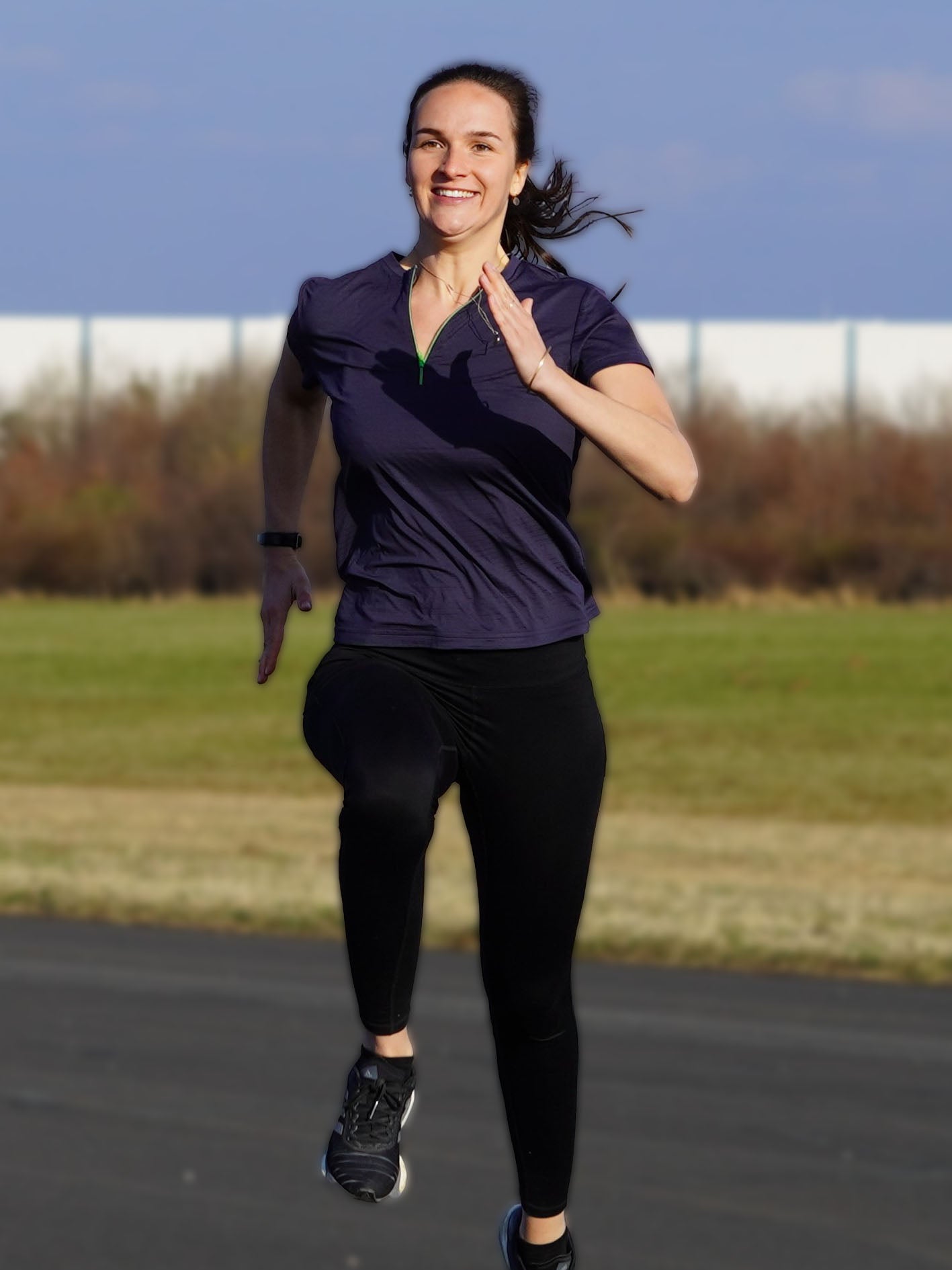 Viva bei einem kurzen Sprint mit Damen Sportshirt von braganza